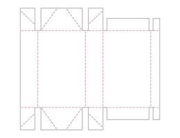 doos verpakking gestanst sjabloonontwerp. 3D-model vector