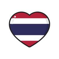 rood, wit en blauw gekleurde hart pictogrammen, net zo de kleuren van Thailand vlag. vlak vector illustratie.