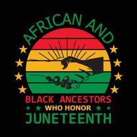 Afrikaanse en zwart voorvaders t overhemd ontwerp vector
