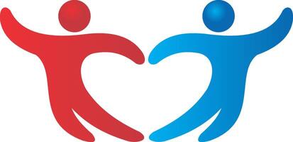 mensen liefde partner samenspel cirkel verscheidenheid Speel abstract logo. vector