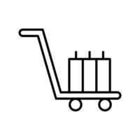 trolley draag- Tassen icoon. schets icoon vector