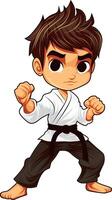 krijgshaftig kunsten karate junior jongen logo mascotte vector ontwerp