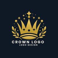 modern luxe gouden kroon ster logo ontwerp vector sjabloon