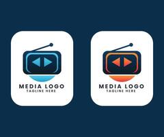 creatief multimedia Speel audio video TV film bioscoop speler concept vector logo ontwerp sjabloon