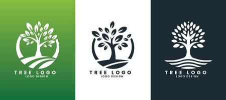 natuurlijk groen boom blad biologisch vector logo ontwerp sjabloon