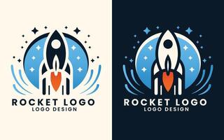 ruimteschip raket shuttle astronaut concept vector logo ontwerp sjabloon