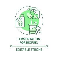 fermentatie voor biobrandstof groen concept icoon. bio-ethanol productie. biologisch materialen verfijnen. ronde vorm lijn illustratie. abstract idee. grafisch ontwerp. gemakkelijk naar gebruik in artikel, blog post vector