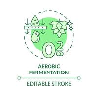 aëroob fermentatie groen concept icoon. agrarisch conditie, metabolisch processen. teelt technologie. ronde vorm lijn illustratie. abstract idee. grafisch ontwerp. gemakkelijk naar gebruik vector