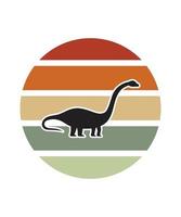 dinosaurussen retro zonsondergang ontwerpsjabloon vector