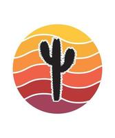 catus retro zonsondergang ontwerpsjabloon vector