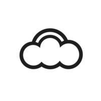 ai gegenereerd wolk oplossingen voor bedrijf monochroom lijn logo. samenwerking bedrijf waarde. wolk gemakkelijk icoon. ontwerp element. ai kunst voor zakelijke branding, website vector