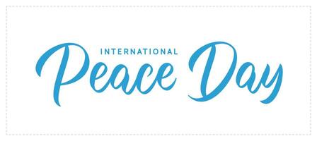 vrede dag tekst. vector handgeschreven schoonschrift ontwerp. Internationale vrede dag hand- belettering