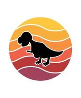 dinosaurussen retro zonsondergang ontwerpsjabloon vector