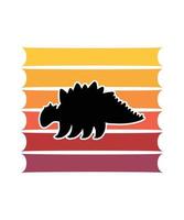 dinosaurussen retro zonsondergang ontwerpsjabloon vector