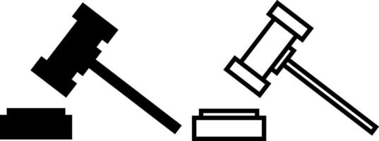 hamer icoon, teken, of symbool in glyph en lijn stijl geïsoleerd Aan transparant achtergrond. vector illustratie