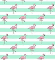 vector naadloos patroon van tekening roze flamingo