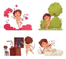 valentijns cupido composities set vector