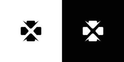 de X plus logo ontwerp is uniek en modern vector