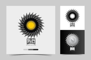 zon bloem logo ontwerp sjabloon vector illustratie