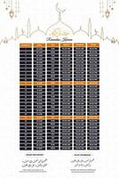 Ramadan kareem Islamitisch maand kalender Ramadan gebed timing kalender vector