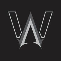 w logo ontwerp en vector