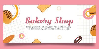 bakkerij winkel en voedsel winkel banier ontwerp vector