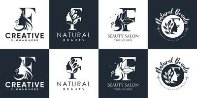 brief logo f ontwerp verzameling met natuur schoonheid concept premie vector