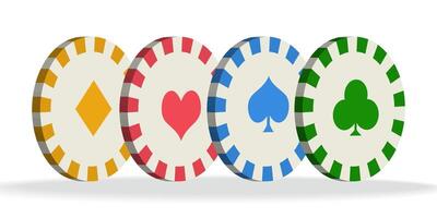 3d spel chips Aan wit achtergrond. vector illustratie. het gokken en casino's