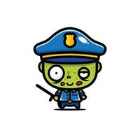 schattig politiezombie vectorontwerp vector