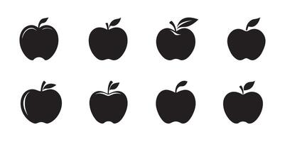 appel icoon set. zwart icoon sets Aan wit achtergrond. vector illustratie