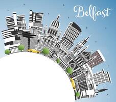 Belfast noordelijk Ierland stad horizon met kleur gebouwen, blauw lucht en kopiëren ruimte. Belfast stadsgezicht met oriëntatiepunten. reizen en toerisme concept met historisch architectuur. vector