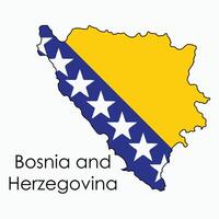 schets tekening van Bosnië en herzegovina vlag kaart. vector