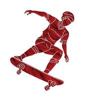 skateboarder extreme sport actie vector