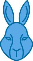 konijn gevulde blauw icoon vector