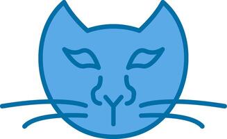 kat gevulde blauw icoon vector