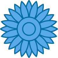 dahlia gevulde blauw icoon vector