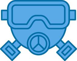 gas- masker gevulde blauw icoon vector