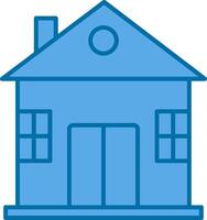 huis gevulde blauw icoon vector