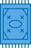 tapijt gevulde blauw icoon vector