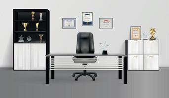 kantoor interieur realistische achtergrond vector