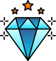 diamant lijn gevulde helling icoon vector