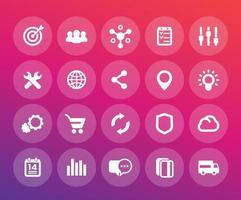 web iconen set, e-commerce, business, marketing vector pictogrammen