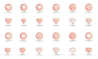 set van diamant pictogram vector sjabloonontwerp
