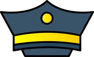politiemannen hoed lijn gevulde helling icoon vector