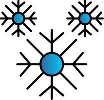 sneeuwvlok lijn gevulde helling icoon vector