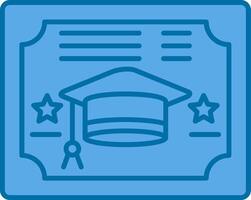 diploma gevulde blauw icoon vector