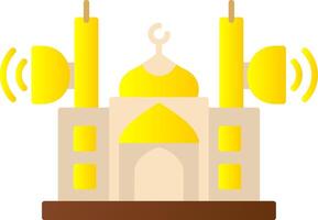 moskee spreker vlak helling icoon vector