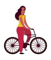 jonge vrouw op de fiets vector