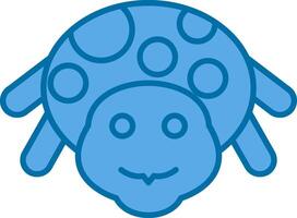 schildpad gevulde blauw icoon vector