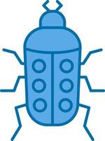 insect gevulde blauw icoon vector